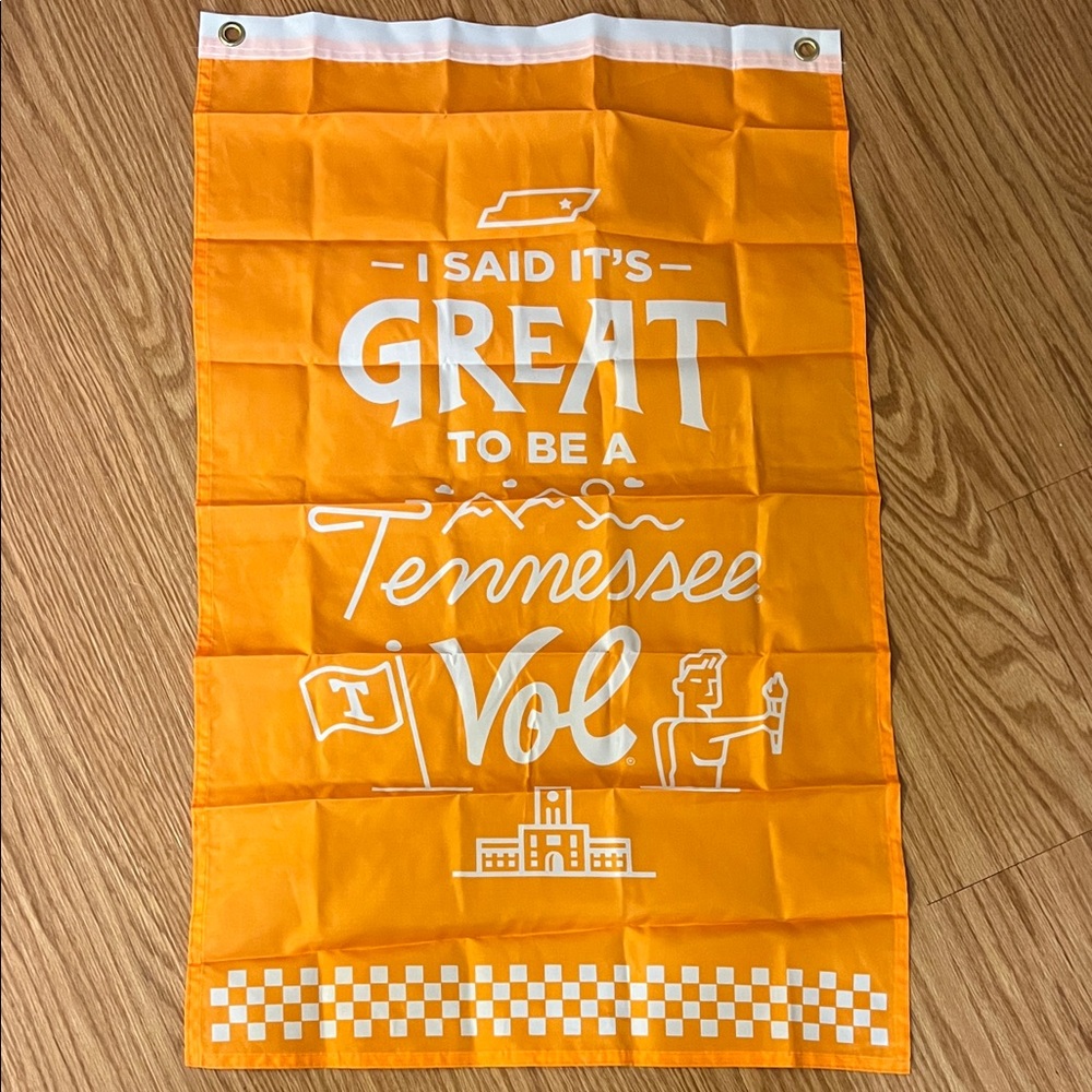 Tennessee Vols Orange Decorative Flag 33” x 21” New